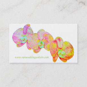 Elegant colourful tropical flowers orange Orchids Business Card