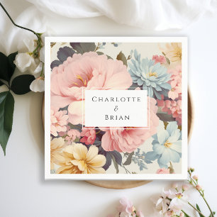 Elegant, Colourful, Vintage Flowers Napkin Bands