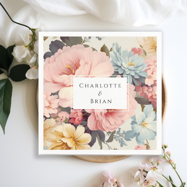 Elegant, Colourful, Vintage Flowers Napkin Bands (Creator Uploaded)