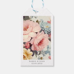 Elegant, Colourful, Vintage Flowers Wedding Gift Tags