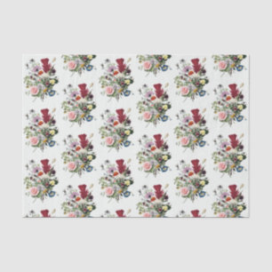 Elegant Colourful Vintage Wildflowers Tissue Paper