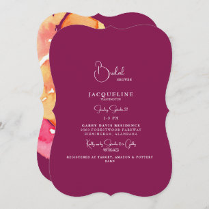 Elegant Colourful Watercolor Bridal Shower  Invitation