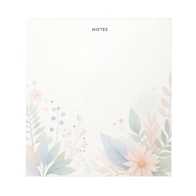 Elegant Colourful Watercolor Spring Nature  Notepad (Front)