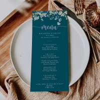 Elegant Colourful Wildflower Dinner Menu