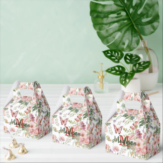 Elegant Colourful Wildflower Flower blue butterfl Favour Box
