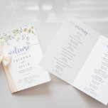 Elegant Colourful Wildflower Folded Wedding Progra Programme<br><div class="desc">This elegant colourful wildflower folded wedding program is perfect for a rustic wedding. The design features green,  yellow,  purple,  blue watercolor colourful meadow flowers.

Include a quote or short message,  order of service,  wedding party and thank you message.</div>