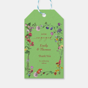 elegant colourful wildflower wedding engagement gift tags