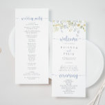Elegant Colourful Wildflower Wedding Program Programme<br><div class="desc">This elegant colourful wildflower wedding program is perfect for a rustic wedding. The design features green,  yellow,  purple,  blue watercolor colourful meadow flowers.</div>