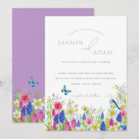 Elegant Colourful Wildflowers Butterflies Wedding