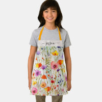 Elegant colourful wildflowers script name girl