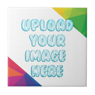 Elegant colourful with Your Own Image Photo Tile