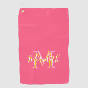 Elegant Colours Lilacs Gold Custom Monogram Name  Golf Towel