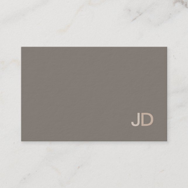 Elegant Colours Modern Professional Monogram Plain Business Card (Front)