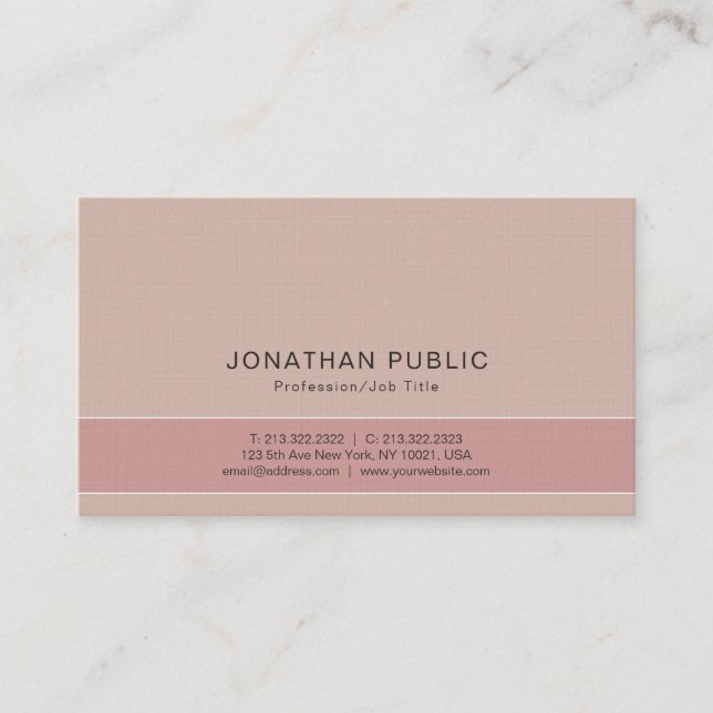 Elegant Colours Premium Linen Luxury Modern Plain Business Card (Front)