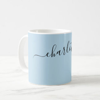 Elegant Columbia Blue Colour Name Personalised Coffee Mug