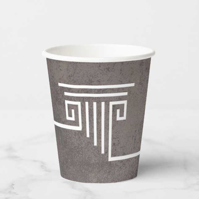 Elegant Column Brown Paper Cups (Front)