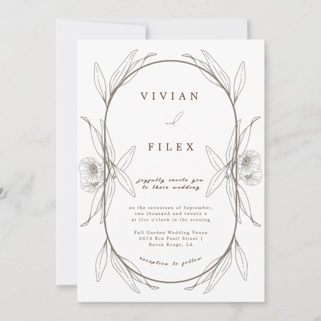 Elegant Comfort Light Green Floral Capsul Wedding Invitation (Front)