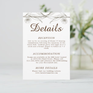 Elegant Comfort Light Green Floral Wedding Detail Enclosure Card