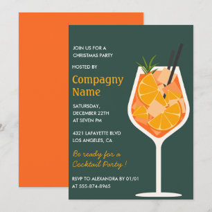 Elegant Company Christmas Party  Cocktail Modern Invitation