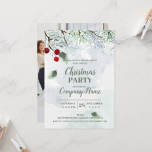 Elegant Company Cocktail Christmas Party  Invitation
