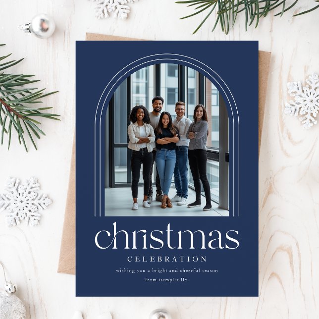 Elegant Company Corporate Business Photo Christmas Holiday Card (Creator Uploaded)