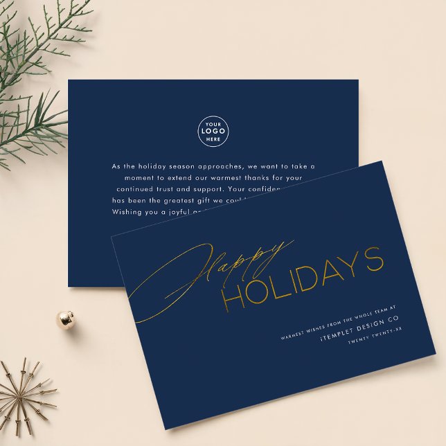 Elegant Company Corporate Small Business Christmas Holiday Card (Creator Uploaded)