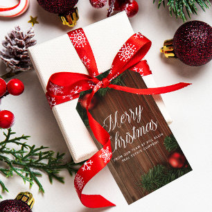 Elegant Company Merry Christmas Modern Custom Wood Gift Tags