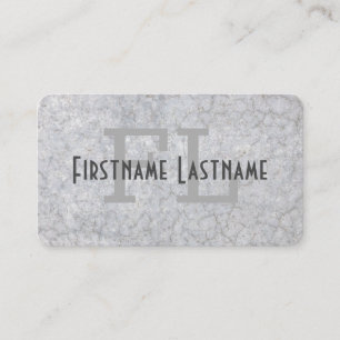 Elegant concrete initials marble stone surface business card