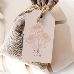 Elegant Coneflower Botanical Terracotta Wedding Gift Tags