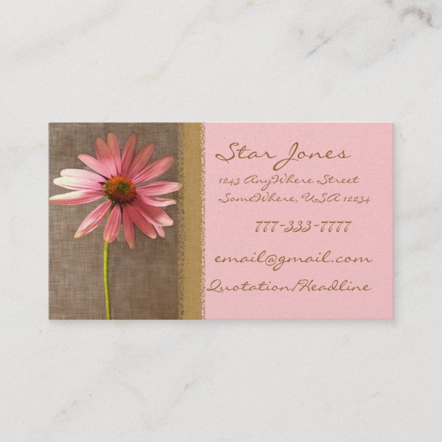 Elegant ConeFlower Business Card - - - (Front)