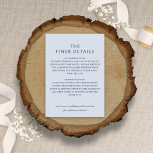 Elegant Coneflower Minimalist Dusty Blue Wedding Enclosure Card