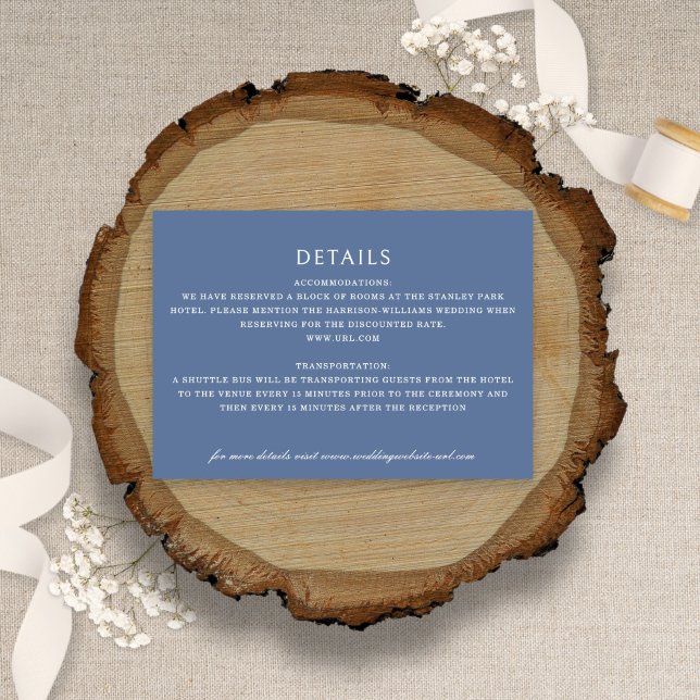 Elegant Coneflower Minimalist Dusty Blue Wedding Enclosure Card (Creator Uploaded)