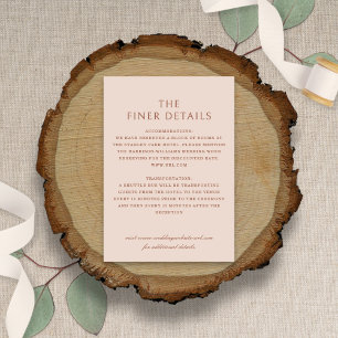 Elegant Coneflower Minimalist Terracotta Wedding Enclosure Card