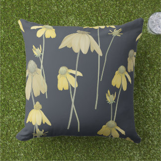 "Elegant Coneflower Outdoor Cushion" Cushion