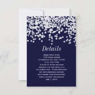 Elegant Confetti Any Colour Navy Blue and White Save The Date