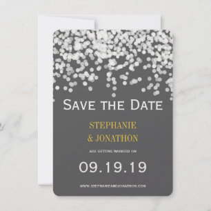 Elegant Confetti Any Colour shown Grey Yellow Save The Date