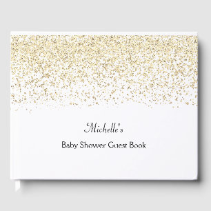 Elegant confetti baby shower guest book