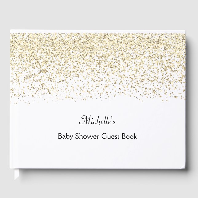 Elegant confetti baby shower guest book (Front)