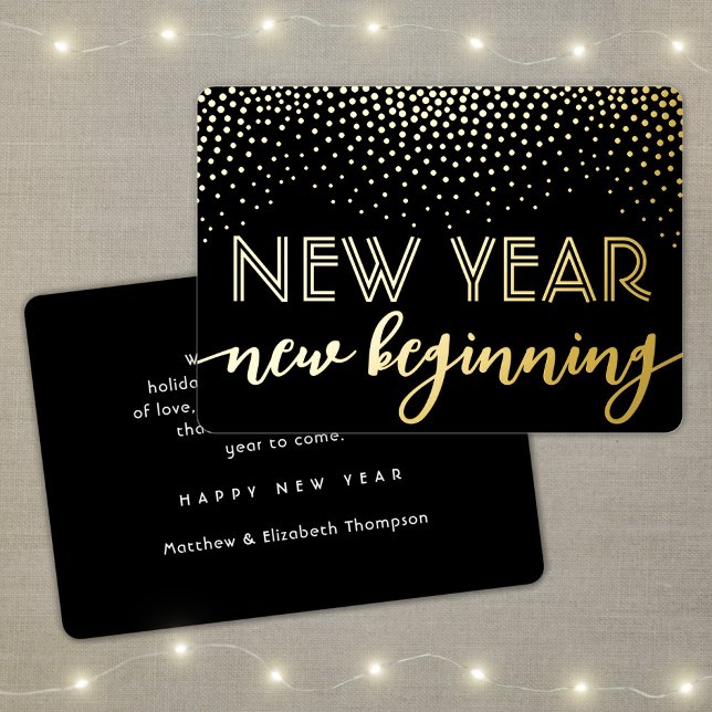 Elegant Confetti Black New Year New Beginning (Creator Uploaded)
