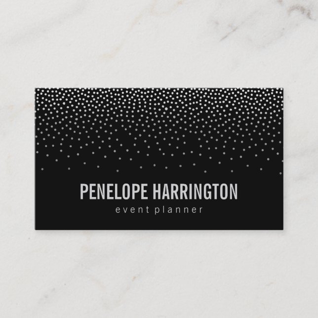Elegant Confetti Business Card (Front)