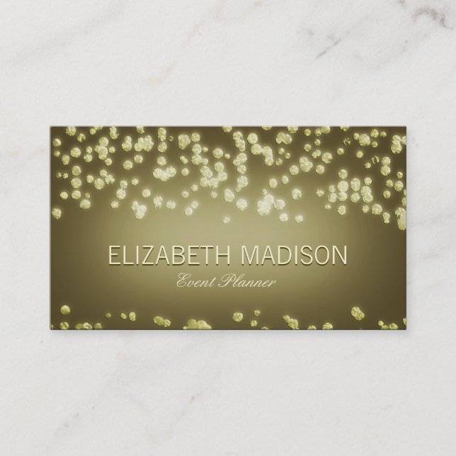Elegant Confetti Champagne Bubbles Business Card (Front)