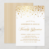 Elegant Confetti Dots Gold Foil Family Reunion