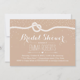 Elegant Confetti Dots Tying the Knot Bridal Shower Invitation