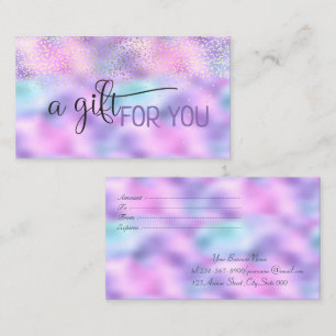 Elegant Confetti Holographic Iridescent Discount Card