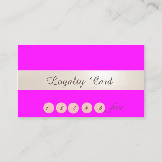 Elegant Confetti Pink Fluorescent Loyalty Card (Front)