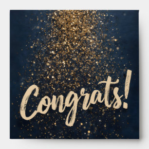 Elegant "Congrats!" Greeting with Golden Confetti Envelope