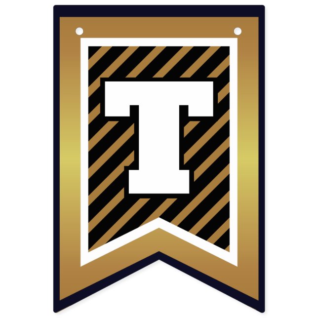 Elegant CONGRATULATIONS Black and Faux Gold Bunting (Eleventh Flag)