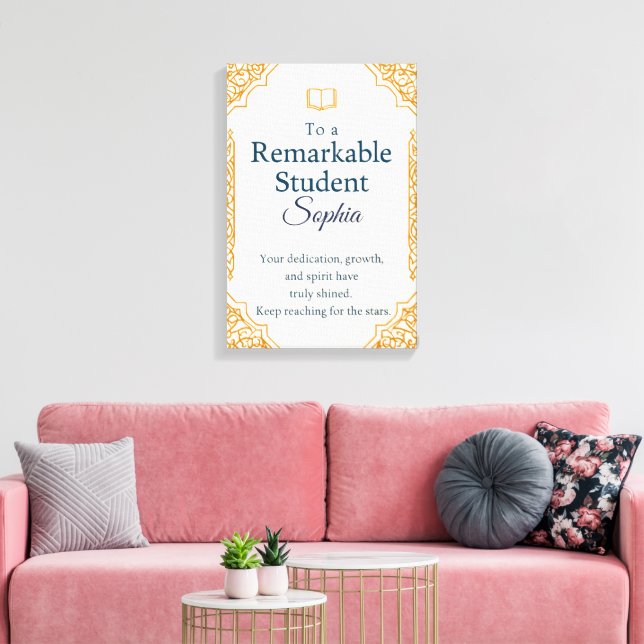 Elegant Congratulations Card for a Remarkable Stud Canvas Print (Insitu(LivingRoom))