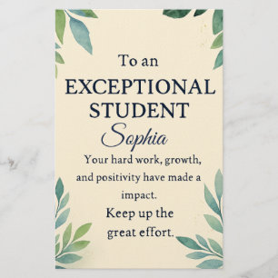 Elegant Congratulations Card for an Exceptional St