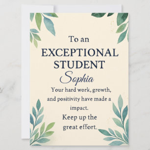 Elegant Congratulations Card for an Exceptional St